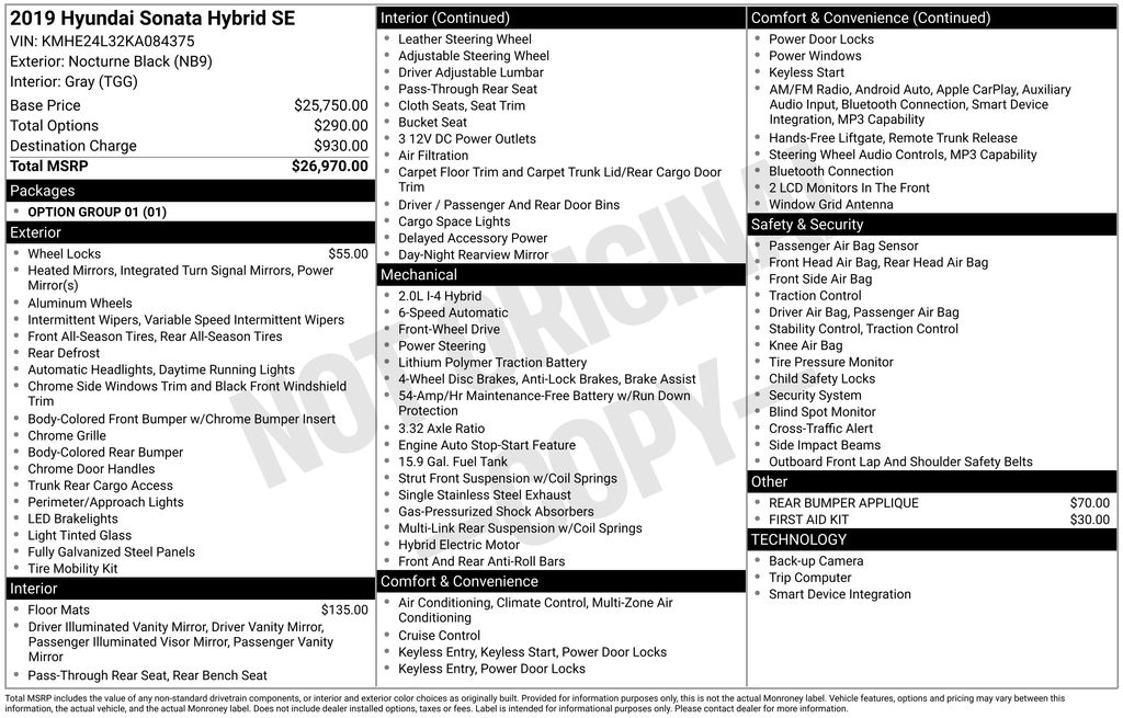 hyundai sonata hybrid 2019 KMHE24L32KA084375 image hyundai sonata hybrid 2019 KMHE24L32KA084375 image